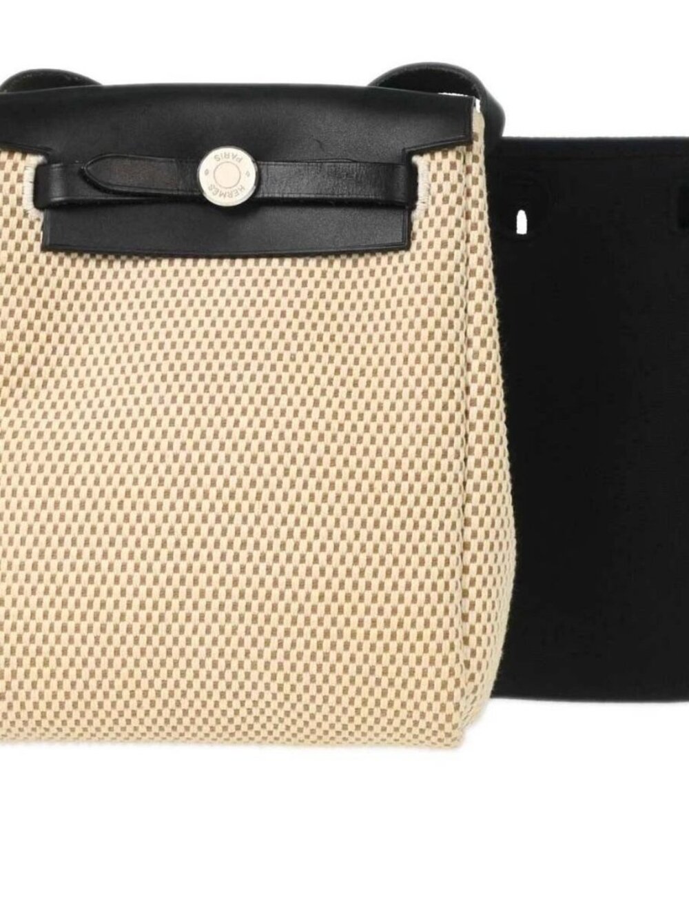Hermes Black Natural Toile Officier